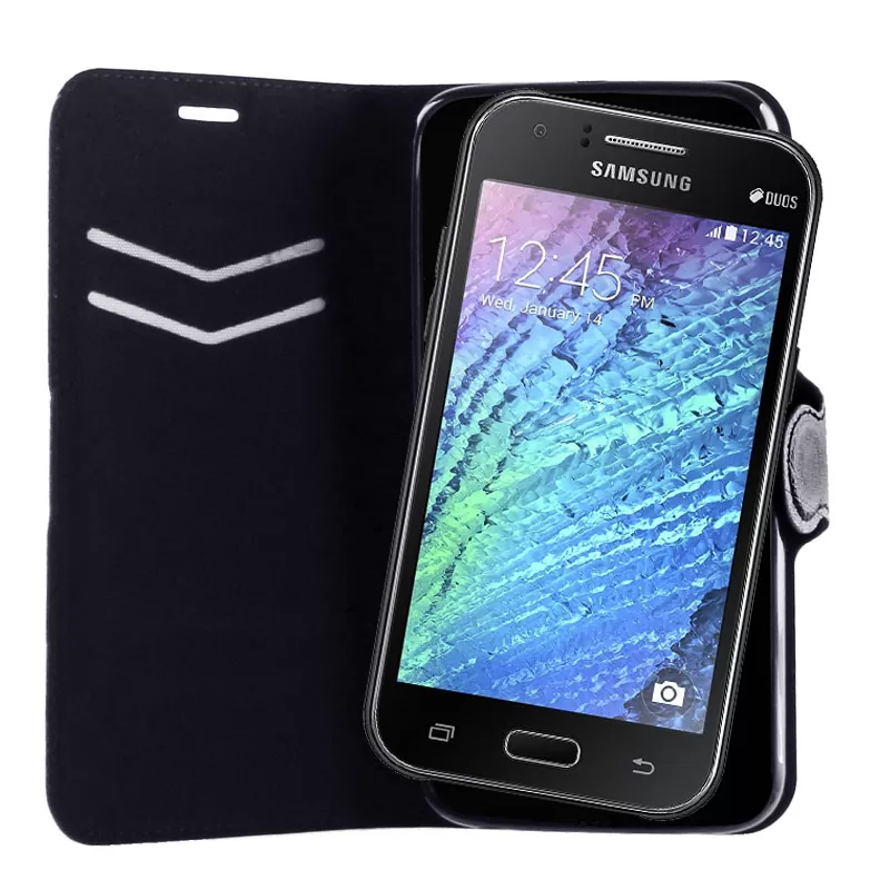 VOLTE-TEL LEATHER-TPU BOOK STAND ΘΗΚΗ SAMSUNG J1 J100 LINE BLACK - Image 2
