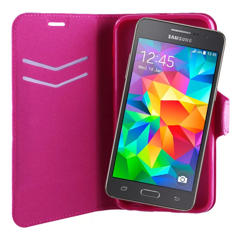 VOLTE-TEL LEATHER-TPU BOOK STAND ΘΗΚΗ SAMSUNG GRAND PRIME G530 LINE PINK - Image 2