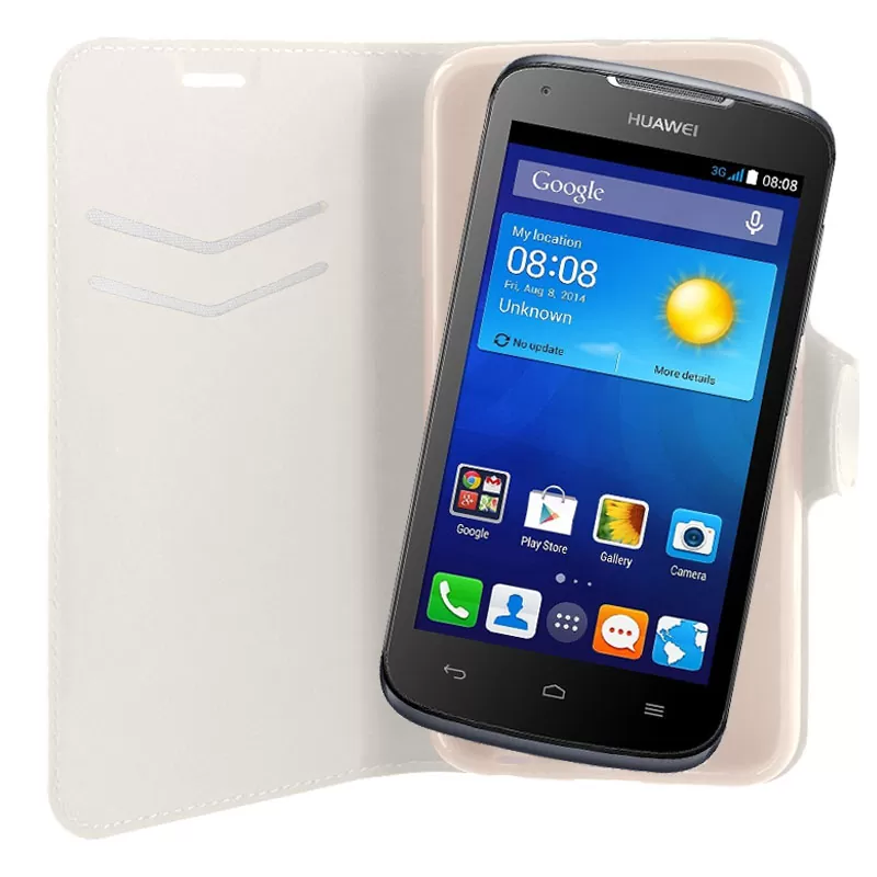 VOLTE-TEL LEATHER-TPU BOOK STAND ΘΗΚΗ HUAWEI Y540 LINE WHITE - Image 2