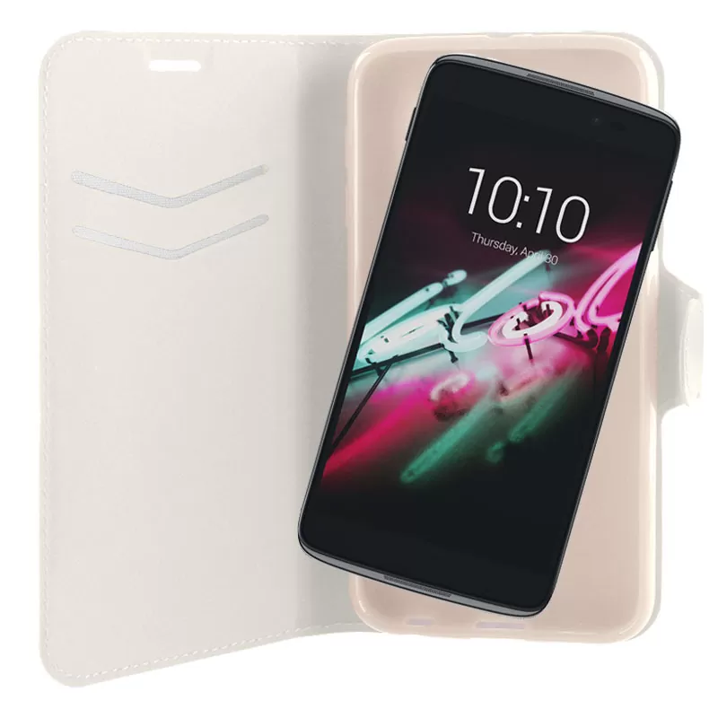 VOLTE-TEL LEATHER-TPU BOOK STAND ΘΗΚΗ ALCATEL IDOL 3 4.7in 6039X LINE WHITE - Image 2