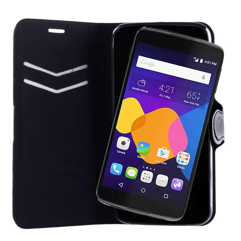 VOLTE-TEL LEATHER-TPU BOOK STAND ΘΗΚΗ ALCATEL 6045Y IDOL 3 5.5in LINE BLACK - Image 2