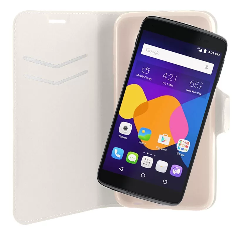 VOLTE-TEL LEATHER-TPU BOOK STAND ΘΗΚΗ ALCATEL IDOL 3 5.5in 6045Y LINE WHITE - Image 2