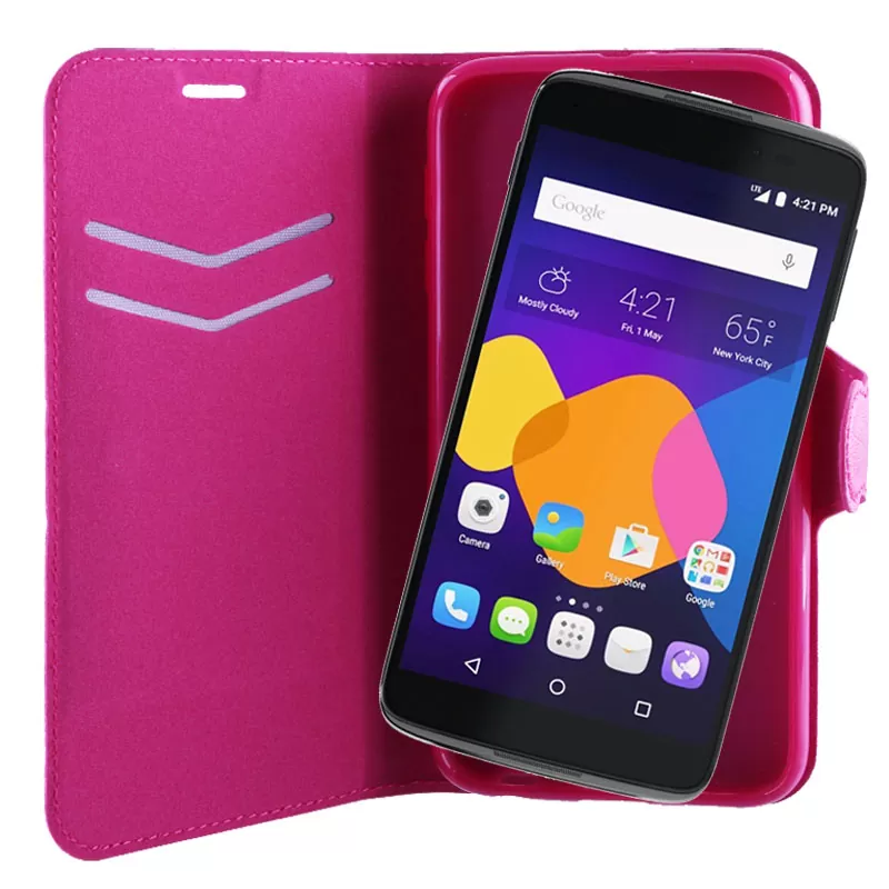 VOLTE-TEL LEATHER-TPU BOOK STAND ΘΗΚΗ ALCATEL IDOL 3 5.5in 6045Y LINE PINK - Image 2