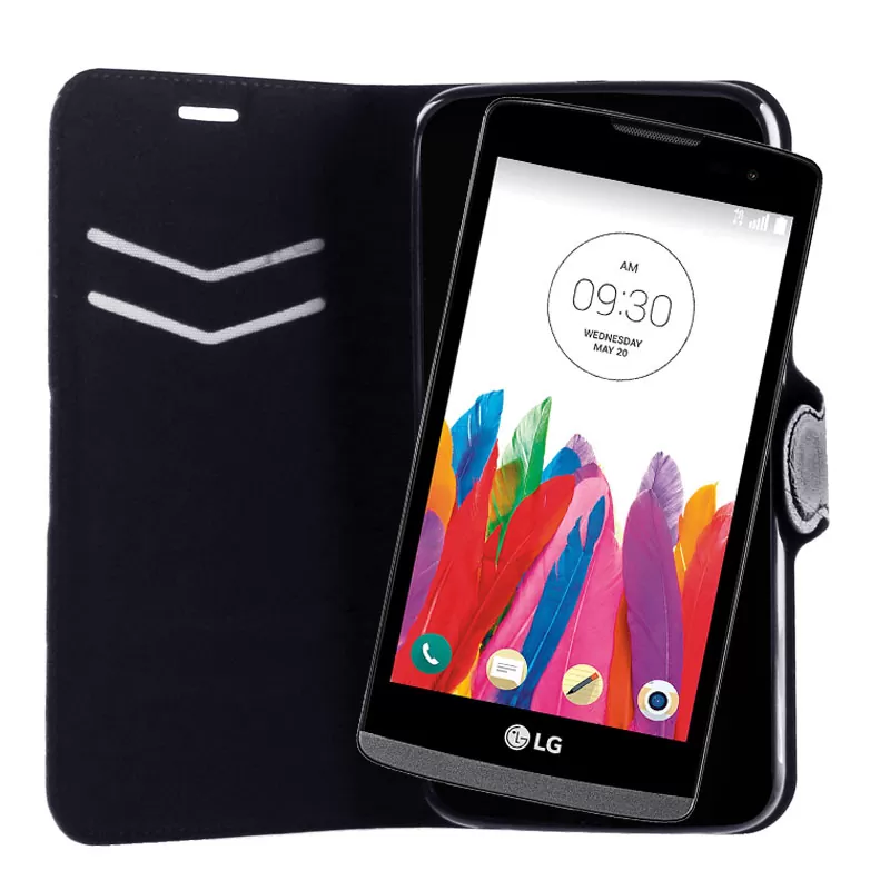 VOLTE-TEL LEATHER-TPU BOOK STAND ΘΗΚΗ LG LEON H340N/H320 LINE BLACK - Image 2