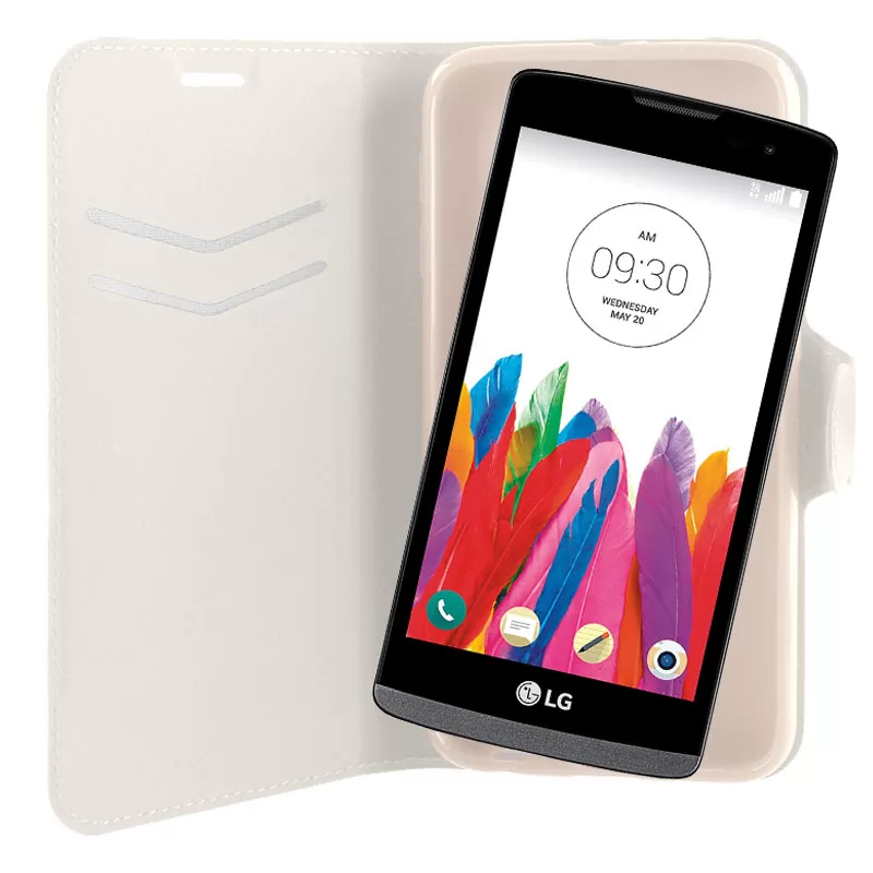 VOLTE-TEL LEATHER-TPU BOOK STAND ΘΗΚΗ LG LEON H340N/H320 LINE WHITE - Image 2