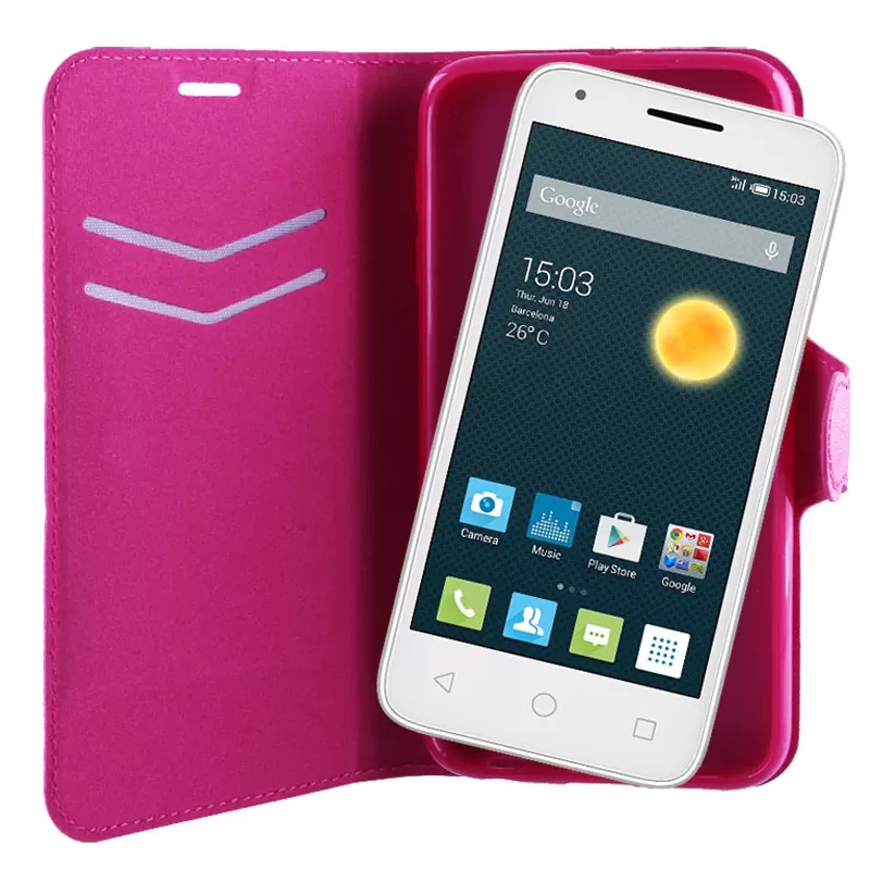 VOLTE-TEL LEATHER-TPU BOOK STAND ΘΗΚΗ ALCATEL PIXI 3 4in 4013D LINE PINK - Image 2