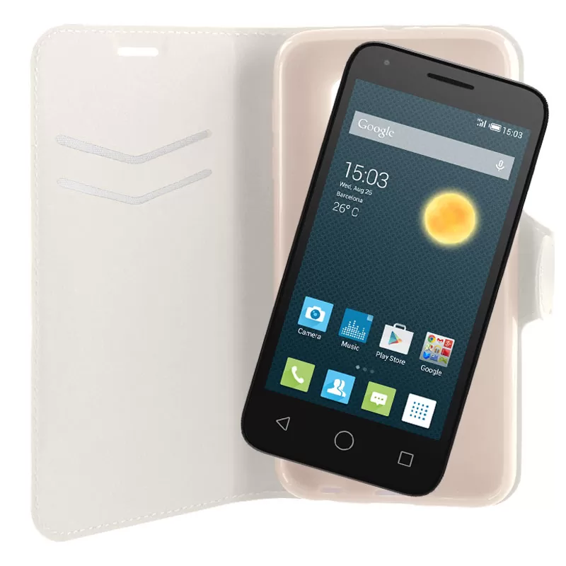 VOLTE-TEL LEATHER-TPU BOOK STAND ΘΗΚΗ ALCATEL PIXI 3 4.5in 4G 4027D LINE WHITE - Image 2