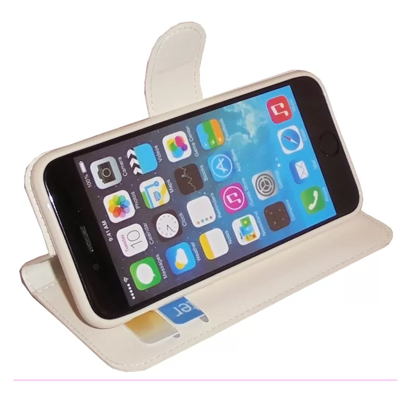 VOLTE-TEL LEATHER-TPU BOOK STAND ΘΗΚΗ IPHONE 6S PLUS/6 5.5in WHITE - Image 2