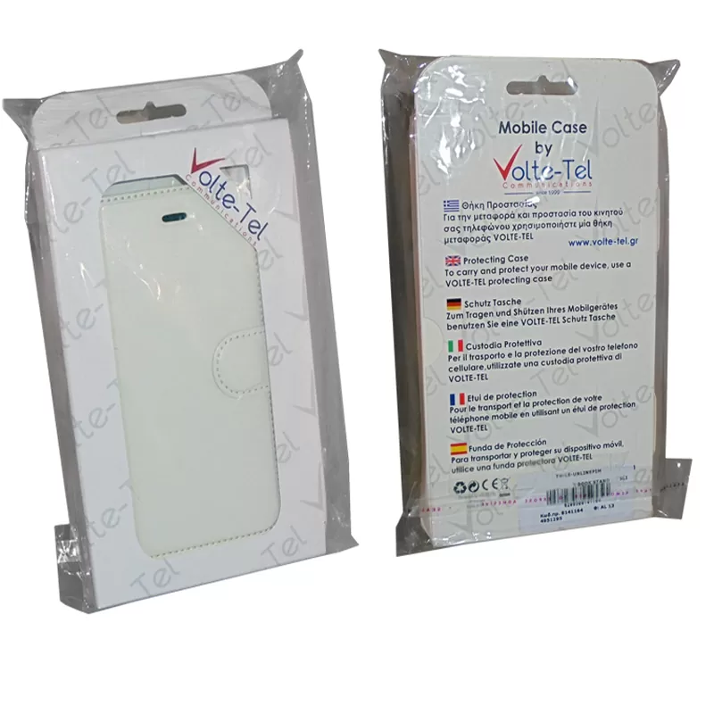 VOLTE-TEL LEATHER-TPU BOOK STAND ΘΗΚΗ IPHONE 6S PLUS/6 5.5in WHITE - Image 5