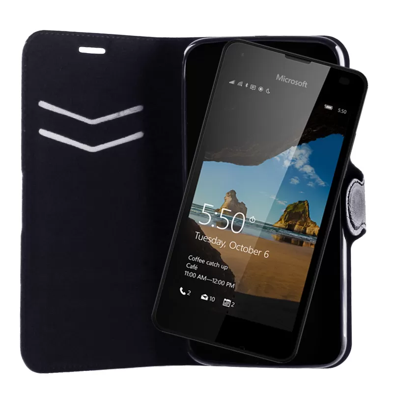 VOLTE-TEL LEATHER-TPU BOOK STAND ΘΗΚΗ MICROSOFT LUMIA 550 LINE BLACK - Image 2
