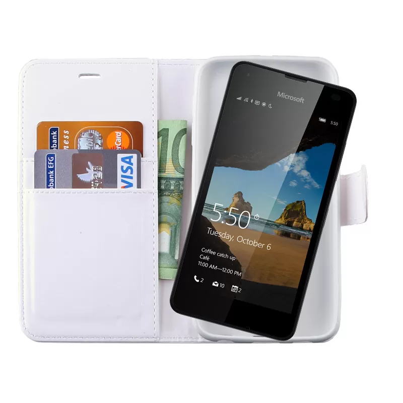 VOLTE-TEL LEATHER-TPU BOOK STAND ΘΗΚΗ MICROSOFT LUMIA 550 WHITE - Image 2