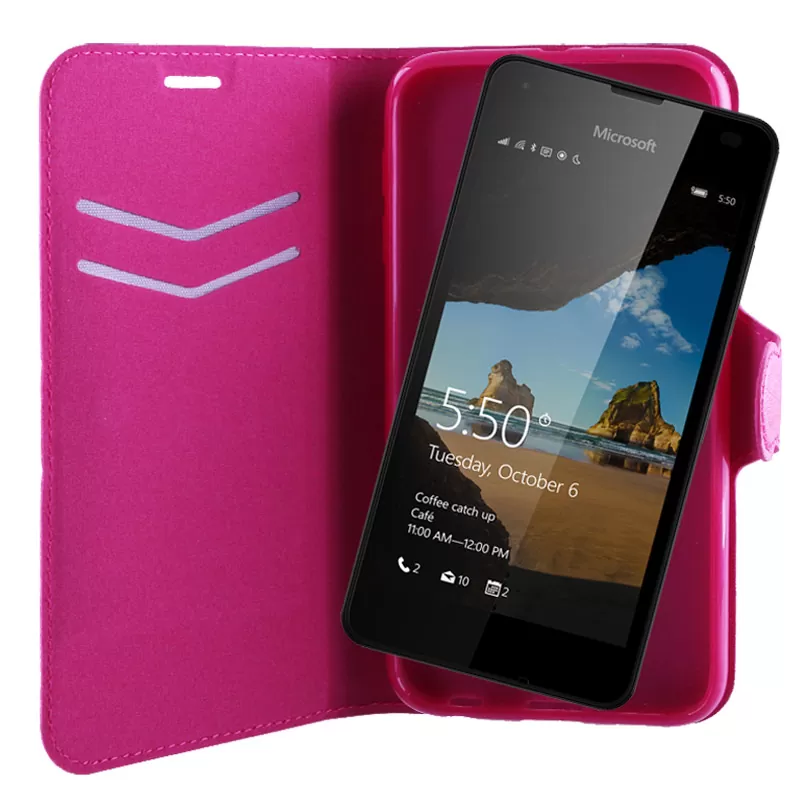 VOLTE-TEL LEATHER-TPU BOOK STAND ΘΗΚΗ MICROSOFT LUMIA 550 LINE PINK - Image 2