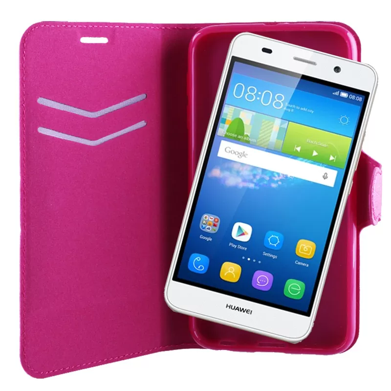 VOLTE-TEL LEATHER-TPU BOOK STAND ΘΗΚΗ HUAWEI Y6 LINE PINK - Image 2