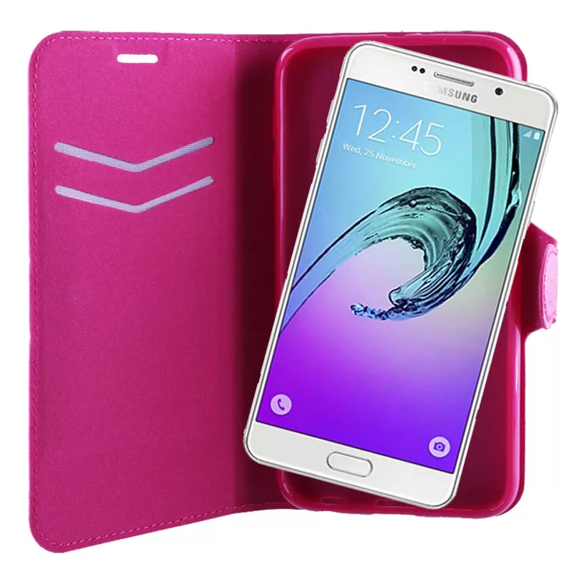 VOLTE-TEL LEATHER-TPU BOOK STAND ΘΗΚΗ SAMSUNG A7 A710 2016 LINE PINK - Image 2