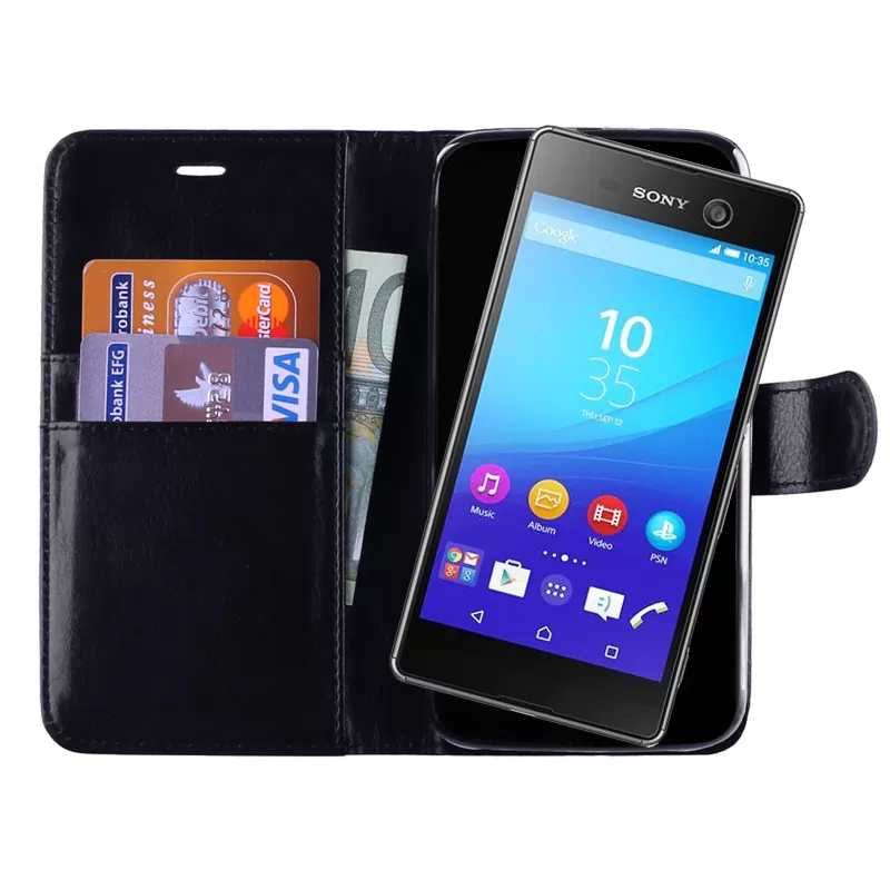 VOLTE-TEL LEATHER-TPU BOOK STAND ΘΗΚΗ SONY XPERIA M5 E5603 5.0in BLACK - Image 2