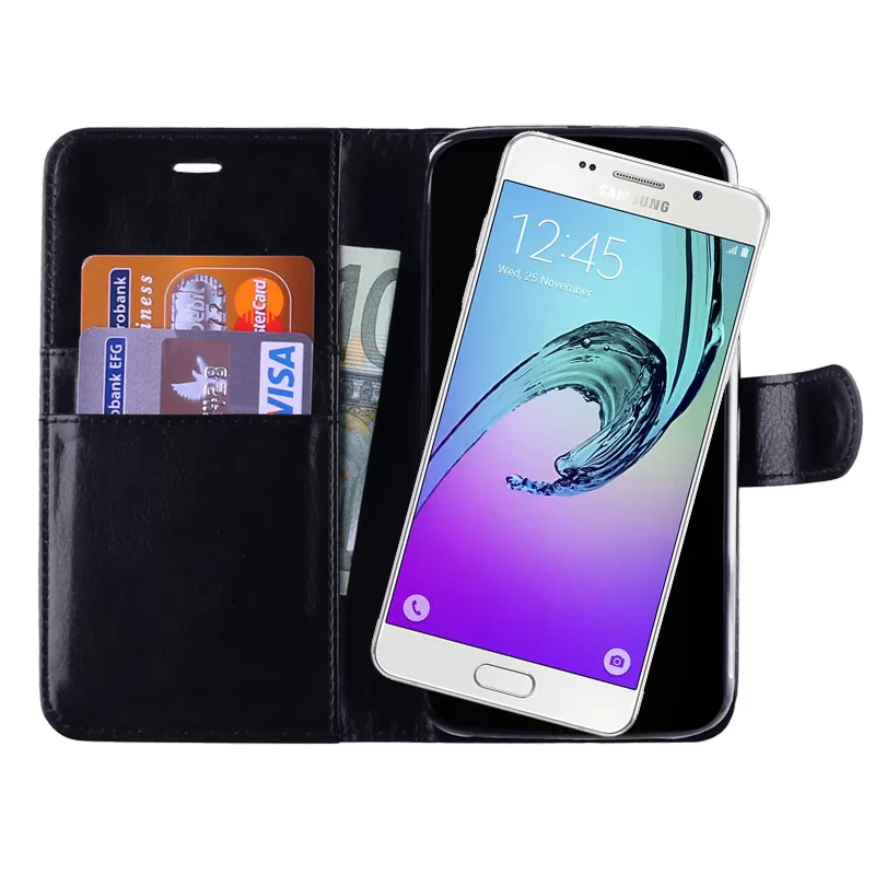 VOLTE-TEL LEATHER-TPU BOOK STAND ΘΗΚΗ SAMSUNG A3 2016 A310 BLACK - Image 2