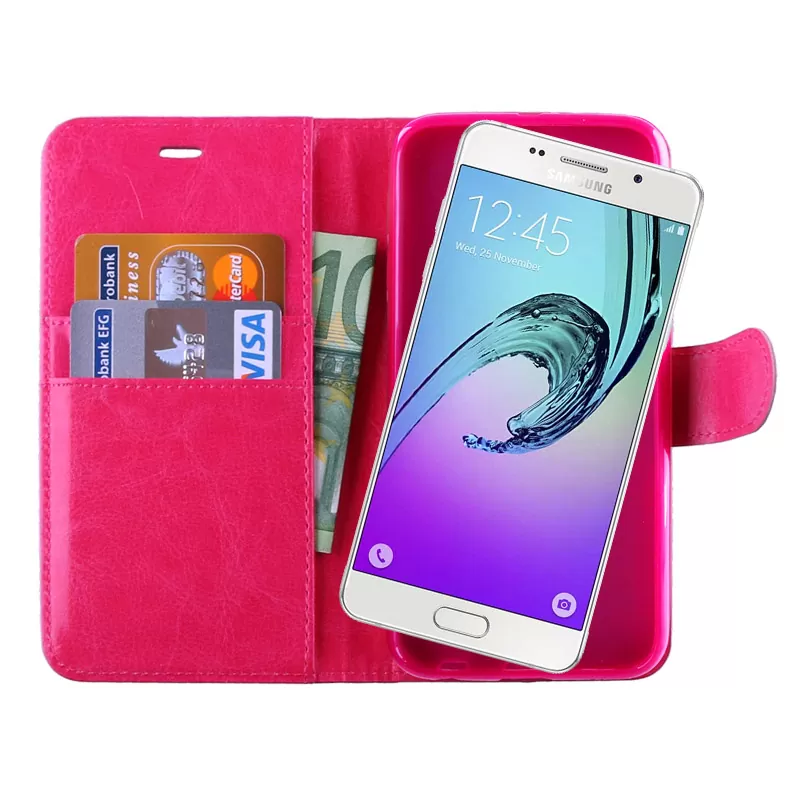 VOLTE-TEL LEATHER-TPU BOOK STAND ΘΗΚΗ SAMSUNG A3 2016 A310 PINK - Image 2