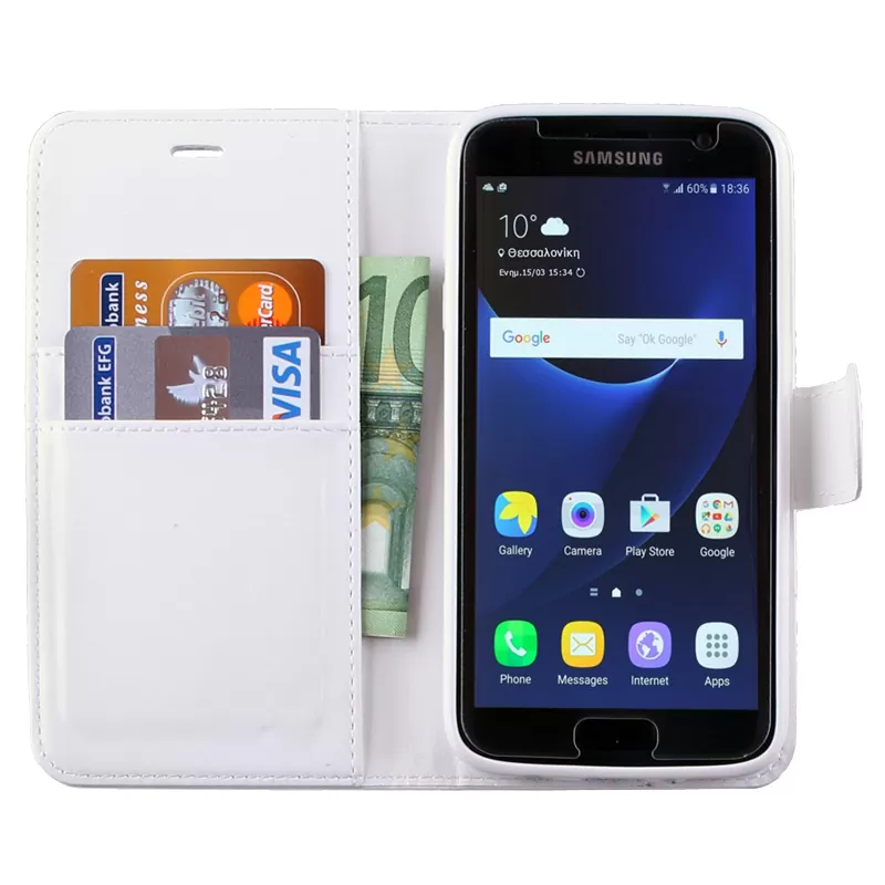 VOLTE-TEL LEATHER-TPU BOOK STAND ΘΗΚΗ SAMSUNG S7 G930 5.1inWHITE - Image 3