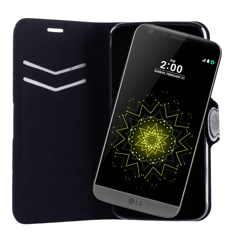 VOLTE-TEL LEATHER-TPU BOOK STAND ΘΗΚΗ LG G5 H850 LINE BLACK - Image 2