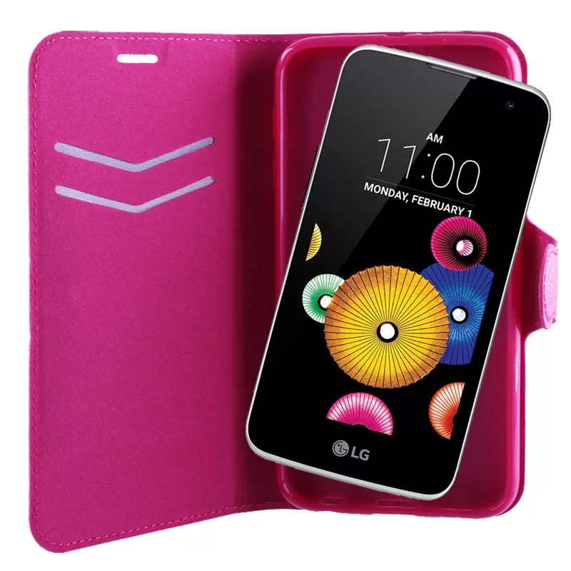 VOLTE-TEL LEATHER-TPU BOOK STAND ΘΗΚΗ LG K4 K120 LINE PINK - Image 2