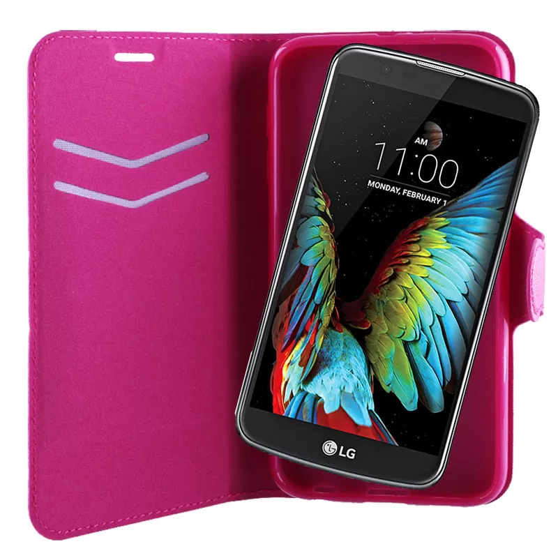 VOLTE-TEL LEATHER-TPU BOOK STAND ΘΗΚΗ LG K10 K420 LINE PINK - Image 2