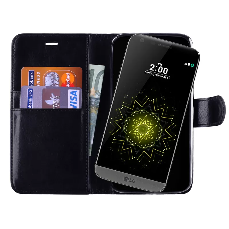 VOLTE-TEL LEATHER-TPU BOOK STAND ΘΗΚΗ LG G5 H850 BLACK - Image 2