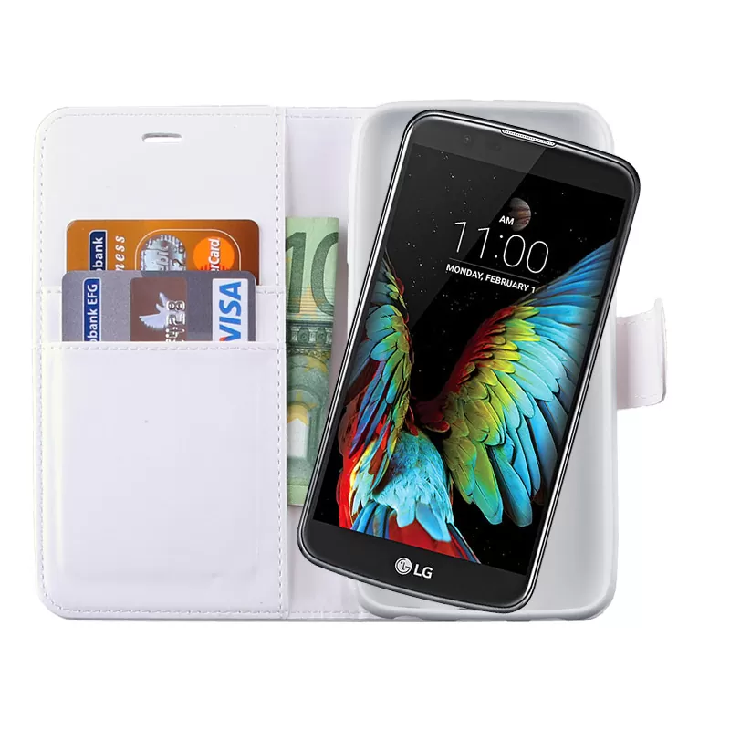VOLTE-TEL LEATHER-TPU BOOK STAND ΘΗΚΗ LG K10 K420 WHITE - Image 2
