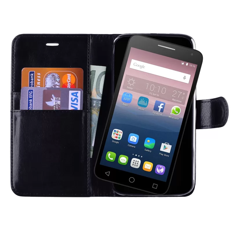 VOLTE-TEL LEATHER-TPU BOOK STAND ΘΗΚΗ ALCATEL POP 3 5.5in 5025D BLACK - Image 2