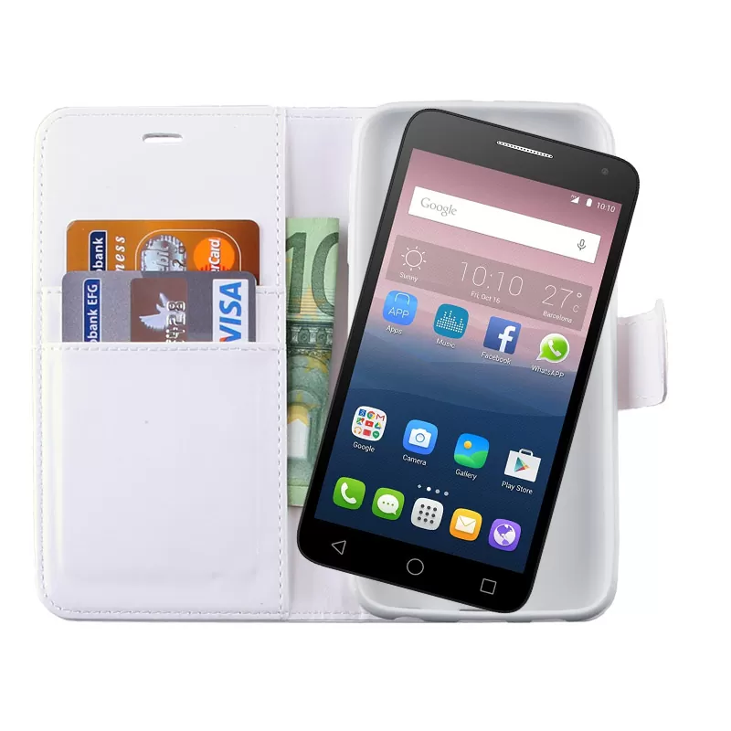 VOLTE-TEL LEATHER-TPU BOOK STAND ΘΗΚΗ ALCATEL POP 3 5.5in 5025D WHITE - Image 2