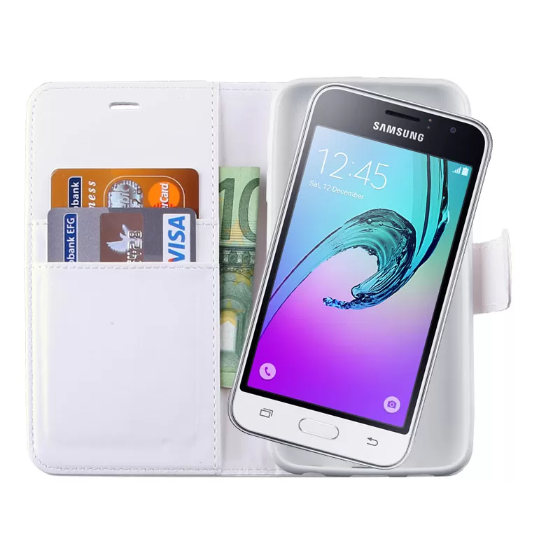 VOLTE-TEL LEATHER-TPU BOOK STAND ΘΗΚΗ SAMSUNG J1 2016 J120 WHITE - Image 2