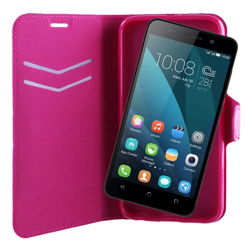 VOLTE-TEL LEATHER-TPU BOOK STAND ΘΗΚΗ HONOR 4X GLORY PLAY LINE PINK - Image 2