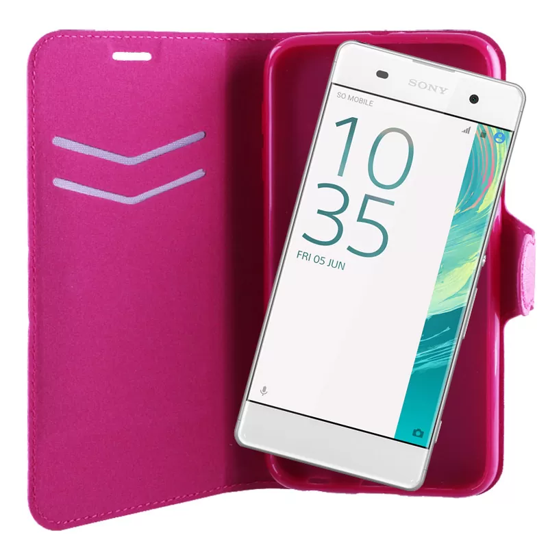 VOLTE-TEL LEATHER-TPU BOOK STAND ΘΗΚΗ SONY XPERIA XA 5.0in LINE PINK - Image 2