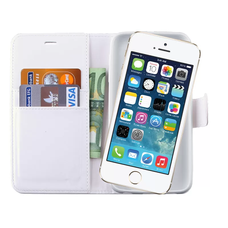 VOLTE-TEL LEATHER-TPU BOOK STAND ΘΗΚΗ IPHONE SE/5/5S 4.0in WHITE - Image 2