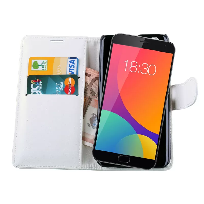 VOLTE-TEL LEATHER PU BOOK-STAND ΘΗΚΗ MEIZU MX5 5.5in WHITE - Image 2