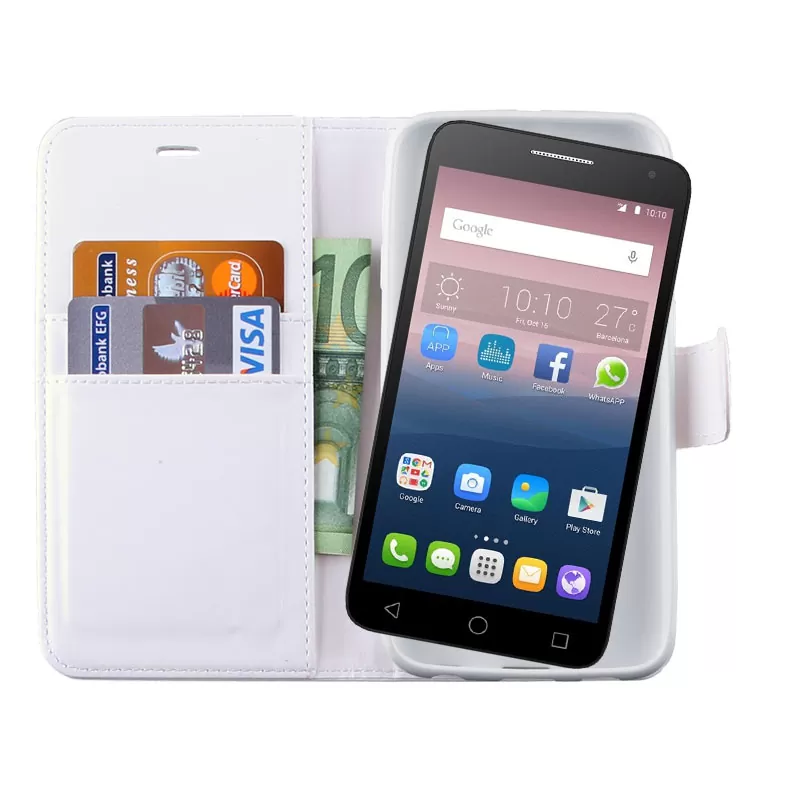 VOLTE-TEL LEATHER-TPU BOOK STAND ΘΗΚΗ ALCATEL POP 4 5.0in 5051 WHITE - Image 2
