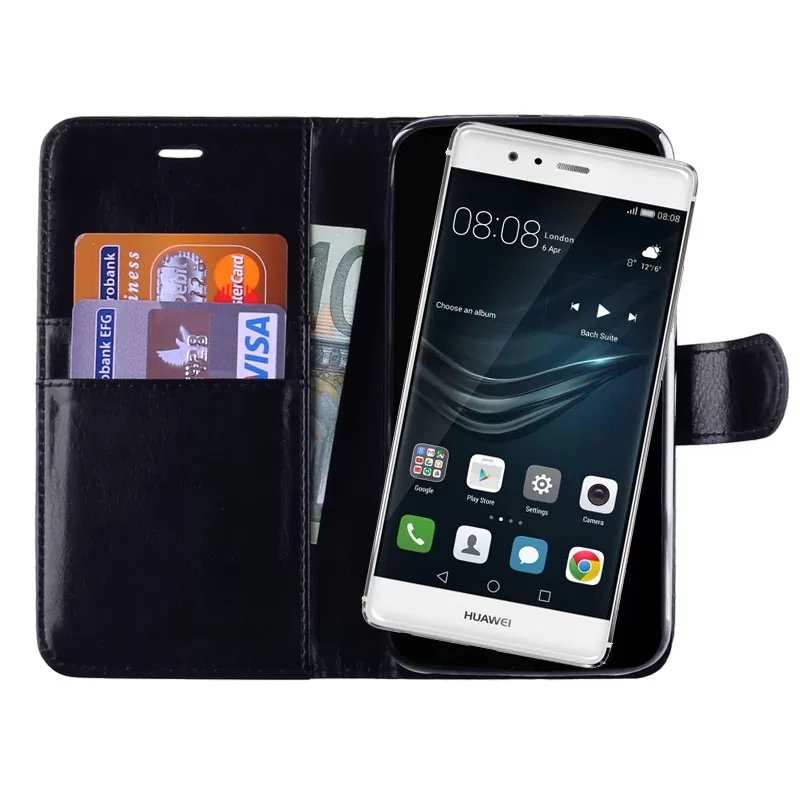 VOLTE-TEL LEATHER-TPU BOOK STAND ΘΗΚΗ HUAWEI P9 5.2in BLACK - Image 2
