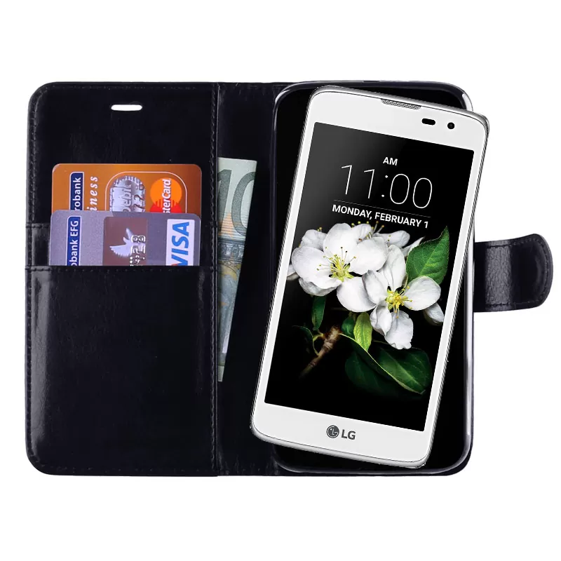 VOLTE-TEL LEATHER-TPU BOOK STAND ΘΗΚΗ LG K7 X210 5.0in BLACK - Image 2