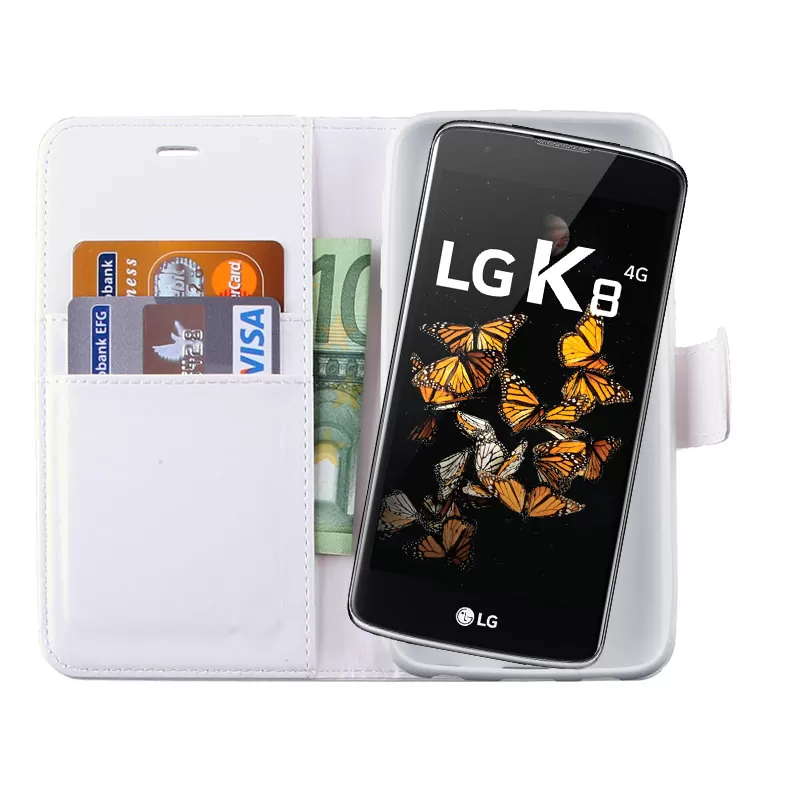 VOLTE-TEL LEATHER-TPU BOOK STAND ΘΗΚΗ LG K8 K350N 5.0in WHITE - Image 2
