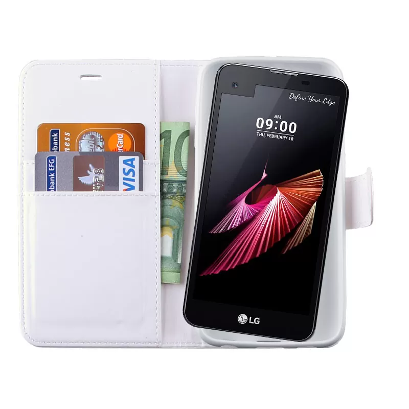 VOLTE-TEL LEATHER-TPU BOOK STAND ΘΗΚΗ LG X SCREEN K500N 4.93in WHITE - Image 2
