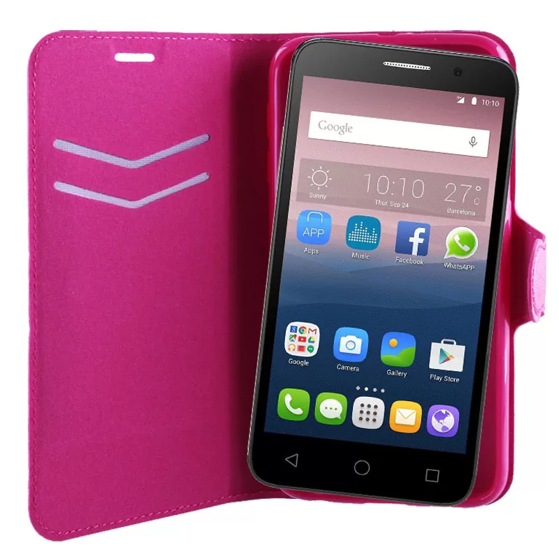 VOLTE-TEL LEATHER-TPU BOOK STAND ΘΗΚΗ ALCATEL POP 4 5.0in 5051 LINE PINK - Image 2