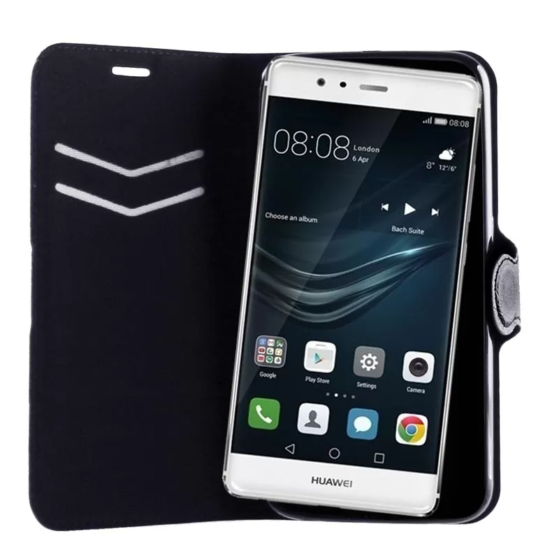 VOLTE-TEL LEATHER-TPU BOOK STAND ΘΗΚΗ HUAWEI P9 5.2in LINE BLACK - Image 2
