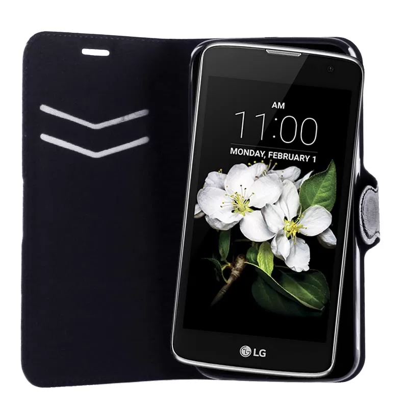 VOLTE-TEL LEATHER-TPU BOOK STAND ΘΗΚΗ LG K7 X210 5.0in LINE BLACK - Image 2