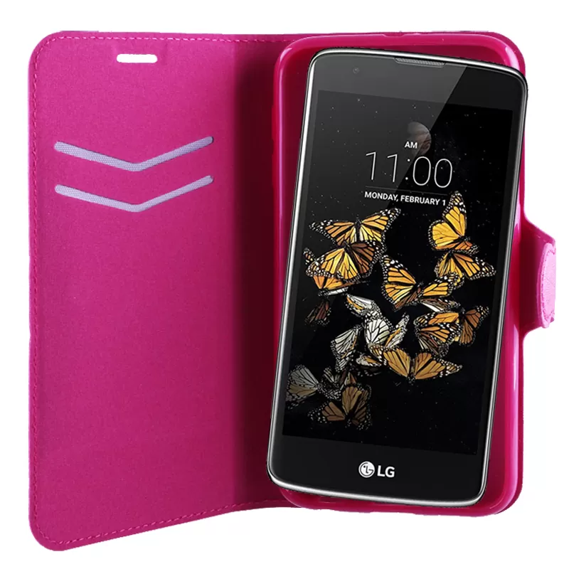 VOLTE-TEL LEATHER-TPU BOOK STAND ΘΗΚΗ LG K8 K350N 5.0in LINE PINK - Image 2