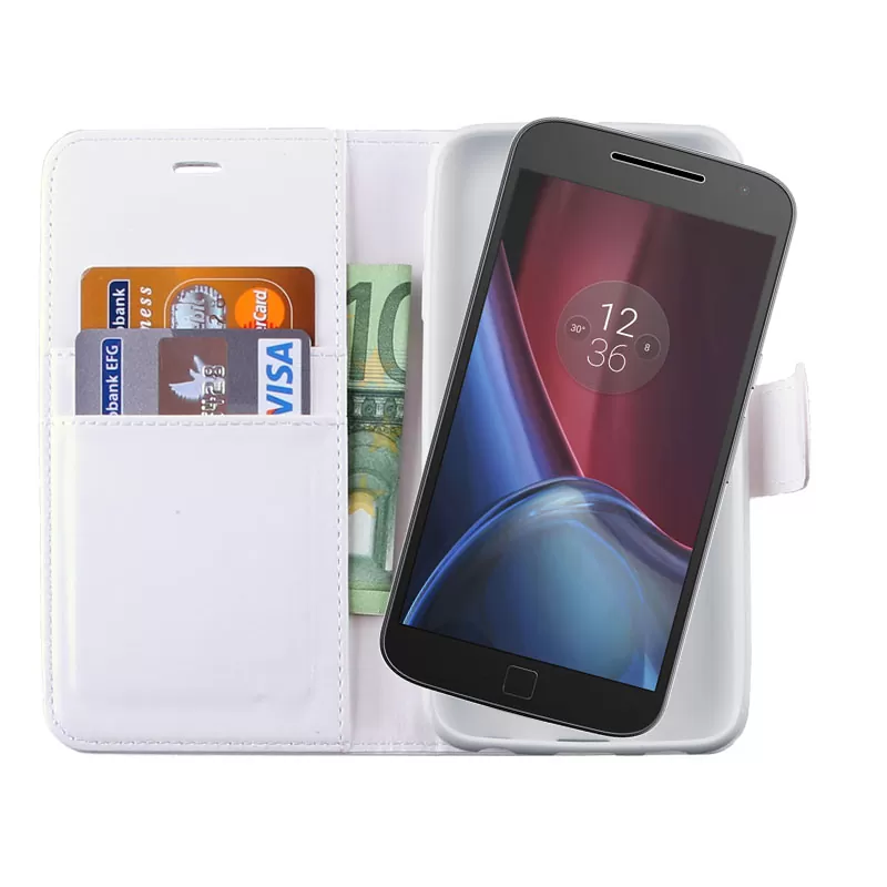 VOLTE-TEL LEATHER-TPU BOOK STAND ΘΗΚΗ MOTOROLA MOTO G4 PLUS XT1642 WHITE - Image 2