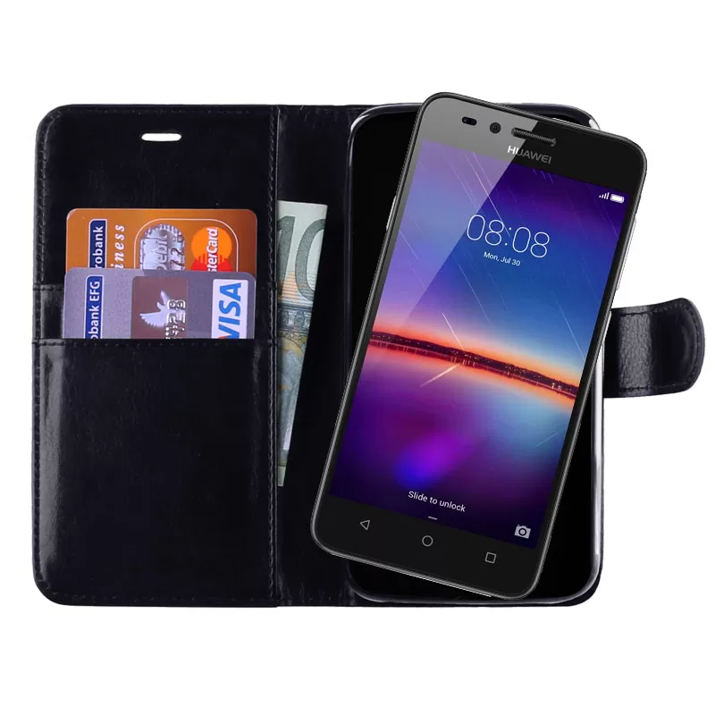 VOLTE-TEL LEATHER-TPU BOOK STAND ΘΗΚΗ HUAWEI Y3 II 4.5in BLACK - Image 2