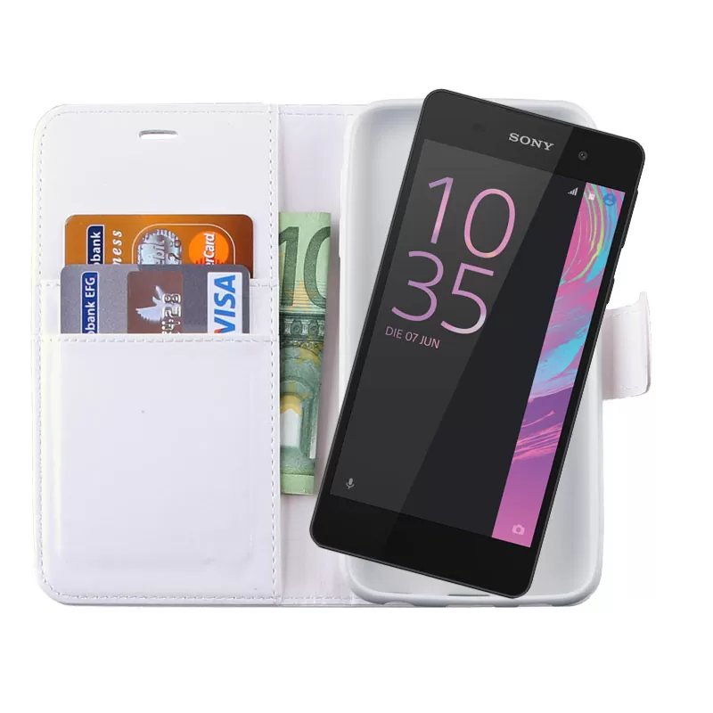 VOLTE-TEL LEATHER-TPU BOOK STAND ΘΗΚΗ SONY XPERIA E5 F3311 5.0in WHITE - Image 2