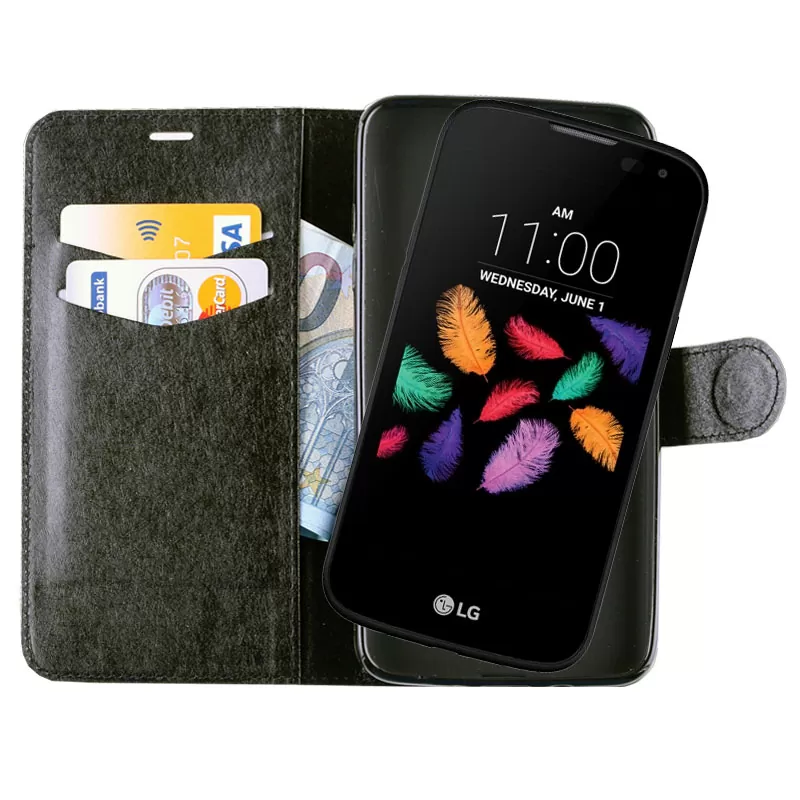 VOLTE-TEL LEATHER-TPU BOOK STAND ΘΗΚΗ LG K3 K100 4.5in SILK BLACK - Image 2