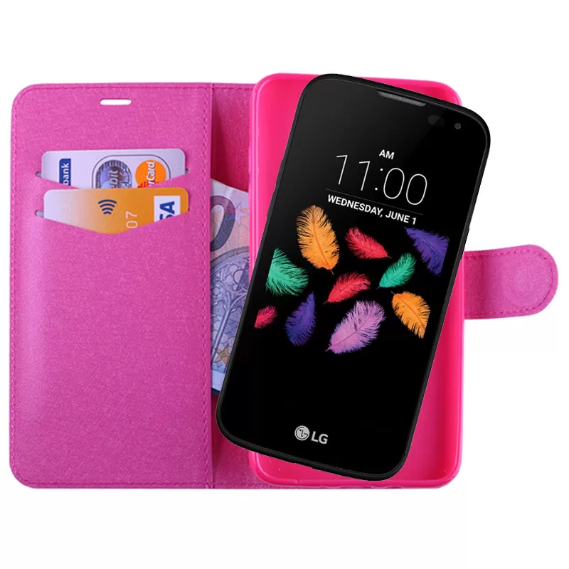 VOLTE-TEL LEATHER-TPU BOOK STAND ΘΗΚΗ LG K3 K100 4.5in SILK PINK - Image 2