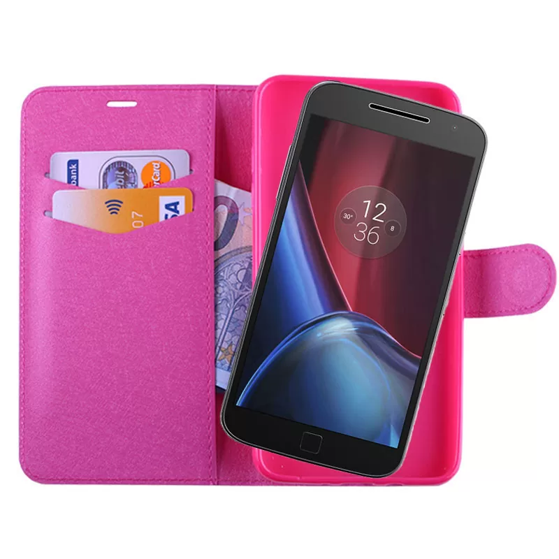 VOLTE-TEL LEATHER-TPU BOOK STAND ΘΗΚΗ MOTOROLA MOTO G4 PLUS SILK PINK - Image 2