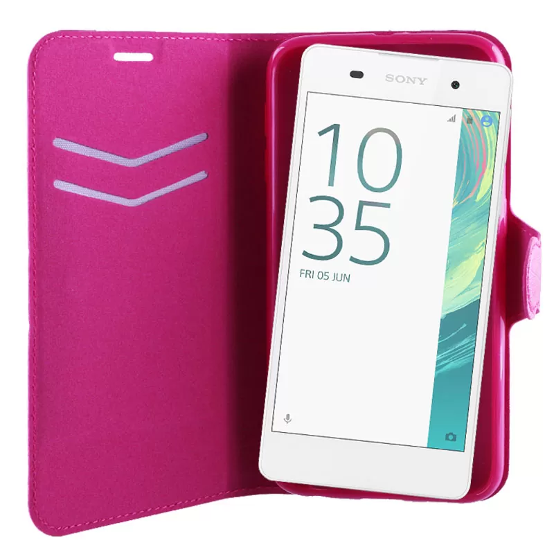VOLTE-TEL LEATHER-TPU BOOK STAND ΘΗΚΗ SONY XPERIA E5 F3311 LINE PINK - Image 2